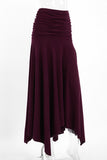 Ruched High-Waist Asymmetrical Midi Skirt