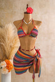 Geometric Print Three-Piece Bikini Set