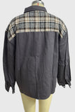 Plaid Patchwork Button-Front Jacket