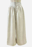 Button Front High Waist Wide Leg Pants