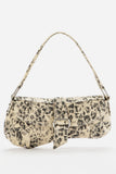 Spotted Print Buckle Strap Shoulder Bag