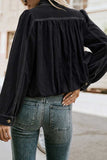 Stand-Collar Button-Front Denim Jacket
