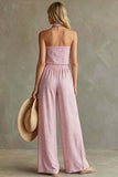 Striped Tube-Top High-Waist Pants Set