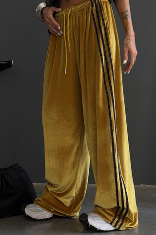 Striped Side Wide-Leg Sweatpants