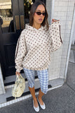 Polka Dot Side Stripe Hoodie Sweatshirt
