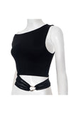 One-Shoulder Cutout Tank Top