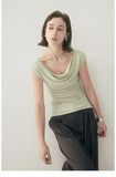 Cowl Neck Top with Elegant Strap Detail