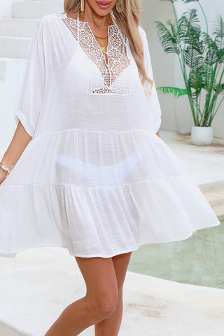 Lace Insert Tunic Blouse