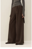 Pleated Draped Wide-Leg Trousers