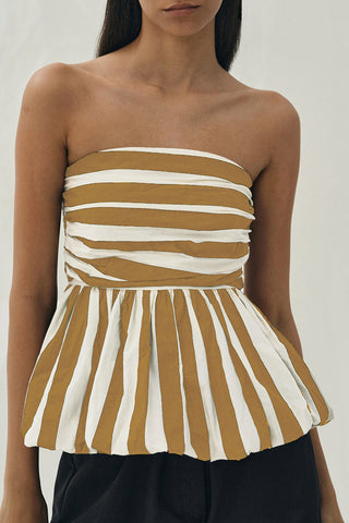 Striped Peplum Camisole Top