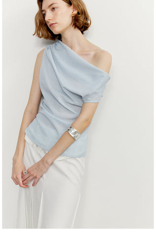 One-Shoulder Draped Top