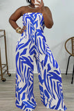 Strapless Wide-Leg Printed Jumpsuit