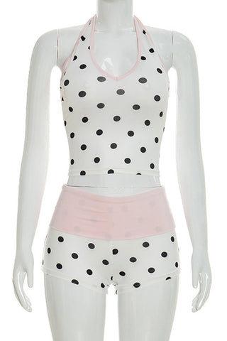 Halter Polka Dot Short Set
