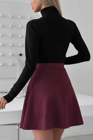High-Waist A-Line Flare Mini Skirt