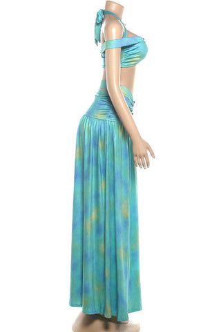 Tie-Front Cutout Strap Skirt Set