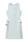 Floral Applique Sleeveless Casual Dress
