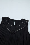 Studded Fringe Sleeveless Tank Top
