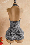 Sequin Halter Cutout Bodycon Romper