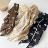 Patterned Lace Trim Scarf