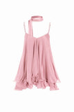 Ruffle Hem Spaghetti Strap Mini Dress