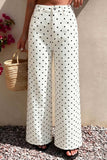 Polka Dot High-Waist Straight Jeans