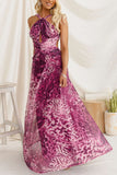 Halter Neck Ruched Maxi Casual Dress