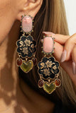 Vintage Celestial Sun Moon Drop Earrings