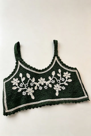 Floral Applique Crochet Cami Top