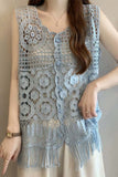 Sleeveless Crochet Fringe Tank