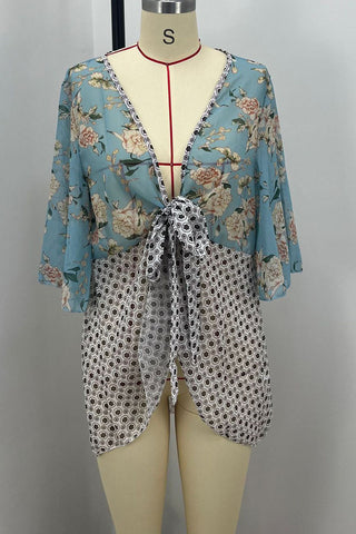 Floral Tie-Front Blouse
