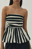 Striped Peplum Camisole Top