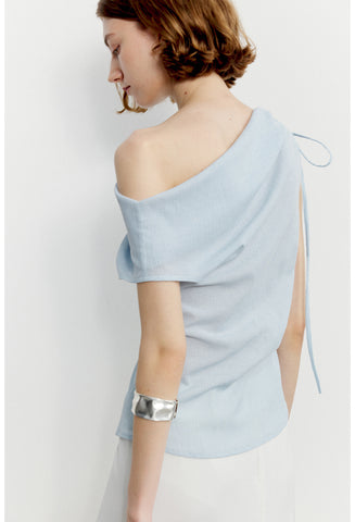 One-Shoulder Draped Top