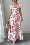Casual Maxi Dress with Puffed Sleeves