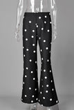 Polka Dot Wide-Leg Casual Pants