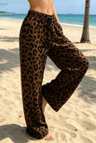 Drawstring Leopard Casual Pants