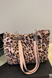 Faux Fur Leopard Print Tote Bag