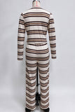 Striped Button Front Two Piece Set
