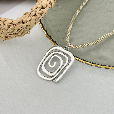 Abstract Spiral Pendant Necklace