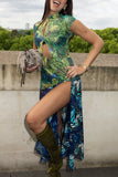 Cutout Short Sleeve Butterfly Dress