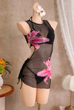 Floral Mesh Cutout Three-Piece Set