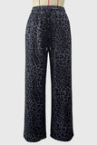 Drawstring Leopard Casual Pants