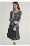 Ribbed Cardigan with Tie-Sleeve Detail