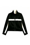 Colorblock Stripe Stand-Collar Zip Jacket