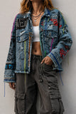 Studded Frayed Denim Jacket