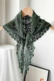 Openwork Crochet Triangle Scarf