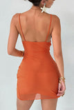 Floral Cutout Spaghetti Strap Mini Dress