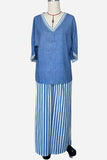 Striped Wide-Leg Pants Set