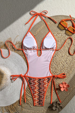 Lace-Up One-Piece Swimsuit
