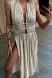 Halter Cutout Maxi Dress
