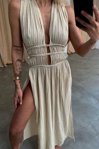 Halter Cutout Maxi Dress